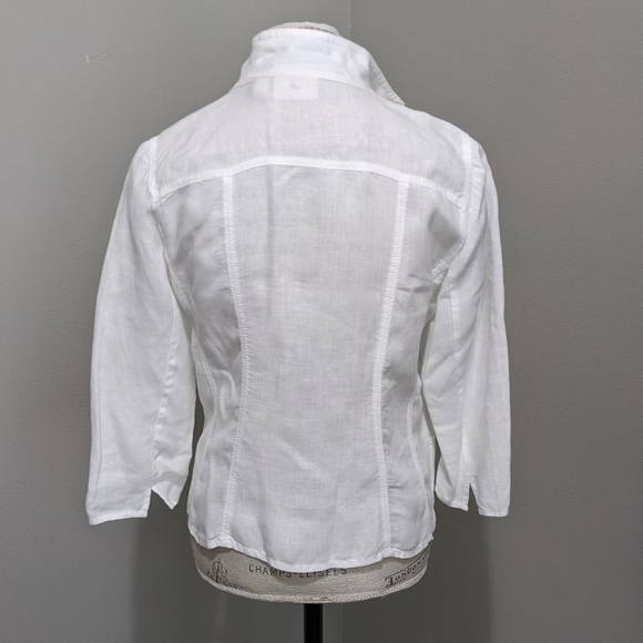 Chico's size 0 White Linen Blazer - Picture 2 of 4